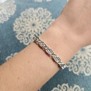 Vintage Dainty Silver Funky Geometric Bracelet